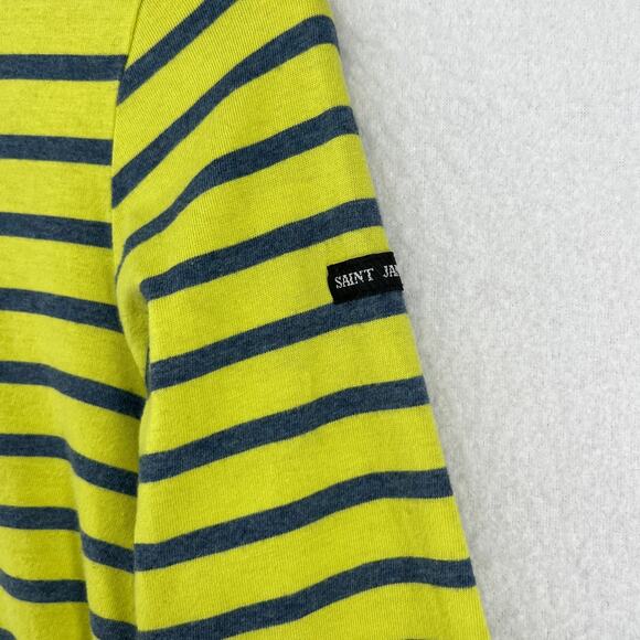 SAINT JAMES Top Womens 4 Striped 3/4 Sleeve Jersey Cotton Yellow Green FRANCE - Picture 9 of 16